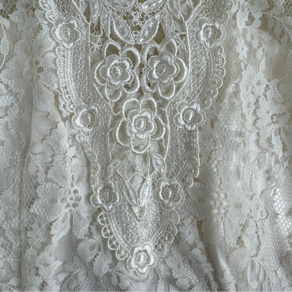 Scott McClintock 80s Victorian Lace Satin Dress Sz 8 - Picture 5 of 15